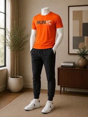 Polo by Ralph Lauren Orange RUNYC Graphic Short Sleeve Tee